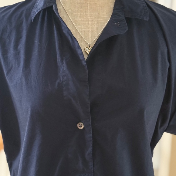 J. Crew Tall Short Sleeve Pullover Shirt in Navy, Size 10 - Picture 3 of 11
